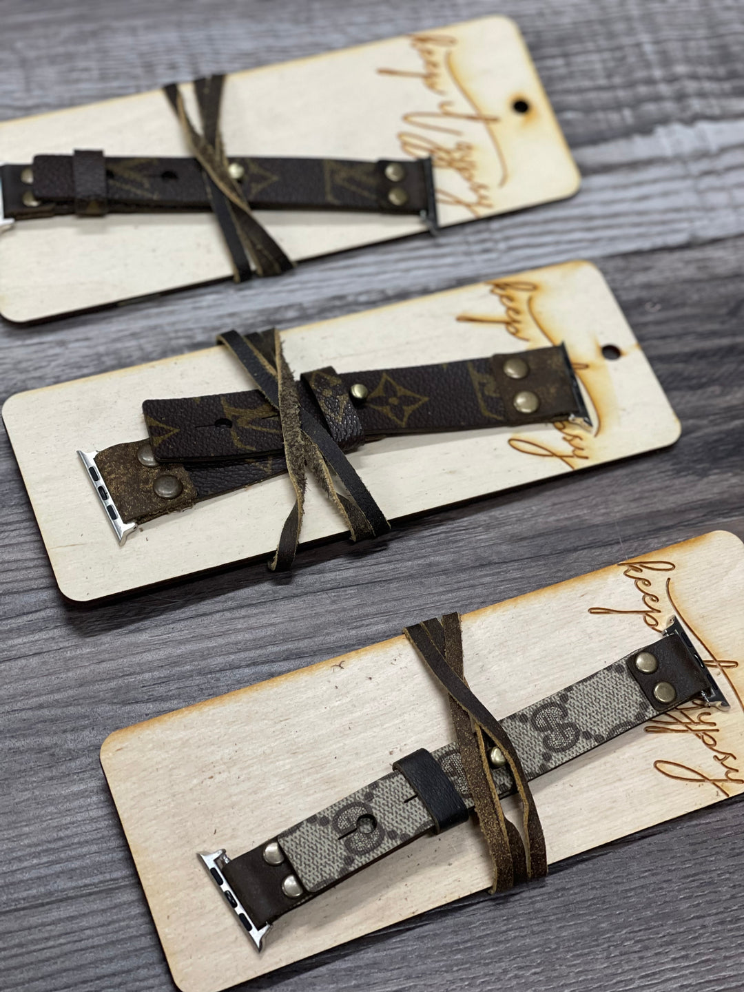 Upcycled GG Denim Watchband Fine band | Upcycled Denim X vegan AppleSkin main image 4